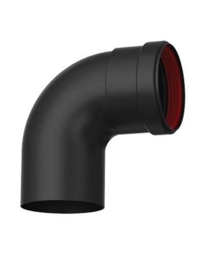 Skorstensböj för pelletskamin diameter 80mm 90º svart emaljerat stål med referens 8-90MHKER3 från FIG