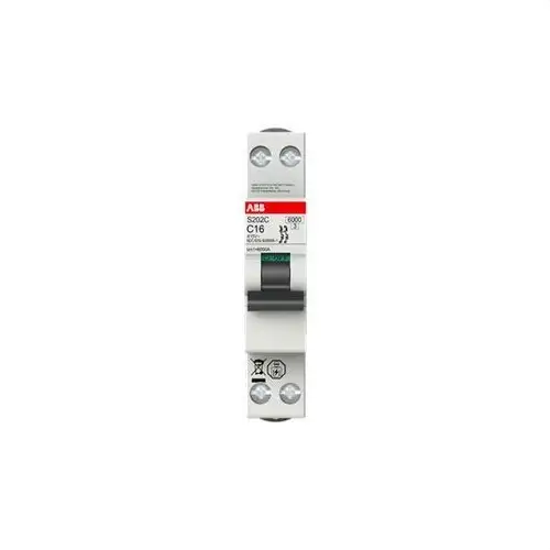 Säkerhetsbrytare S202C-C10 2 10A Kurva C 6 kA med referens 2CDS252280R0104 från ABB