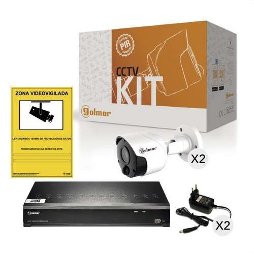 Basuppsättning Golmar KIT-2BHVR1P med DVR och två bullet PIR med referens 31600904 från GOLMAR
