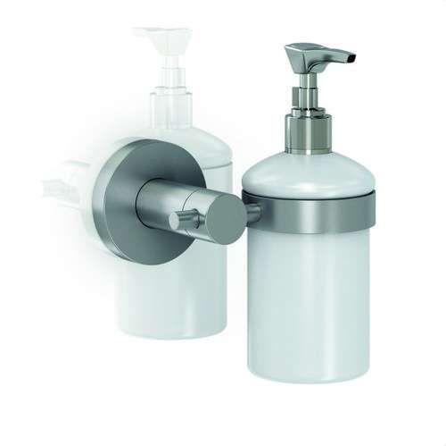 Väggmonterad tvåldispenser i rostfritt stål 304 "Gerunda Series" med referens GW05 05 04 01 från GENWEC