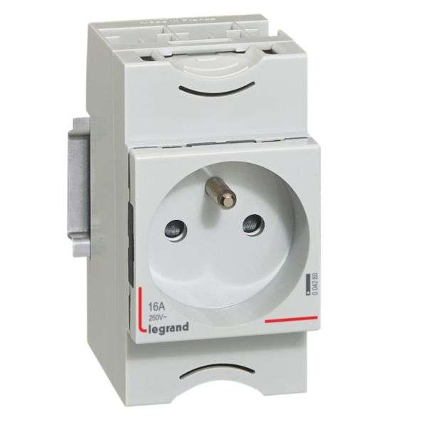 Eluttag - 10/16A - 250V~ - 2P+J utstickande - med skyddslucka med referens 004280 från LEGRAND