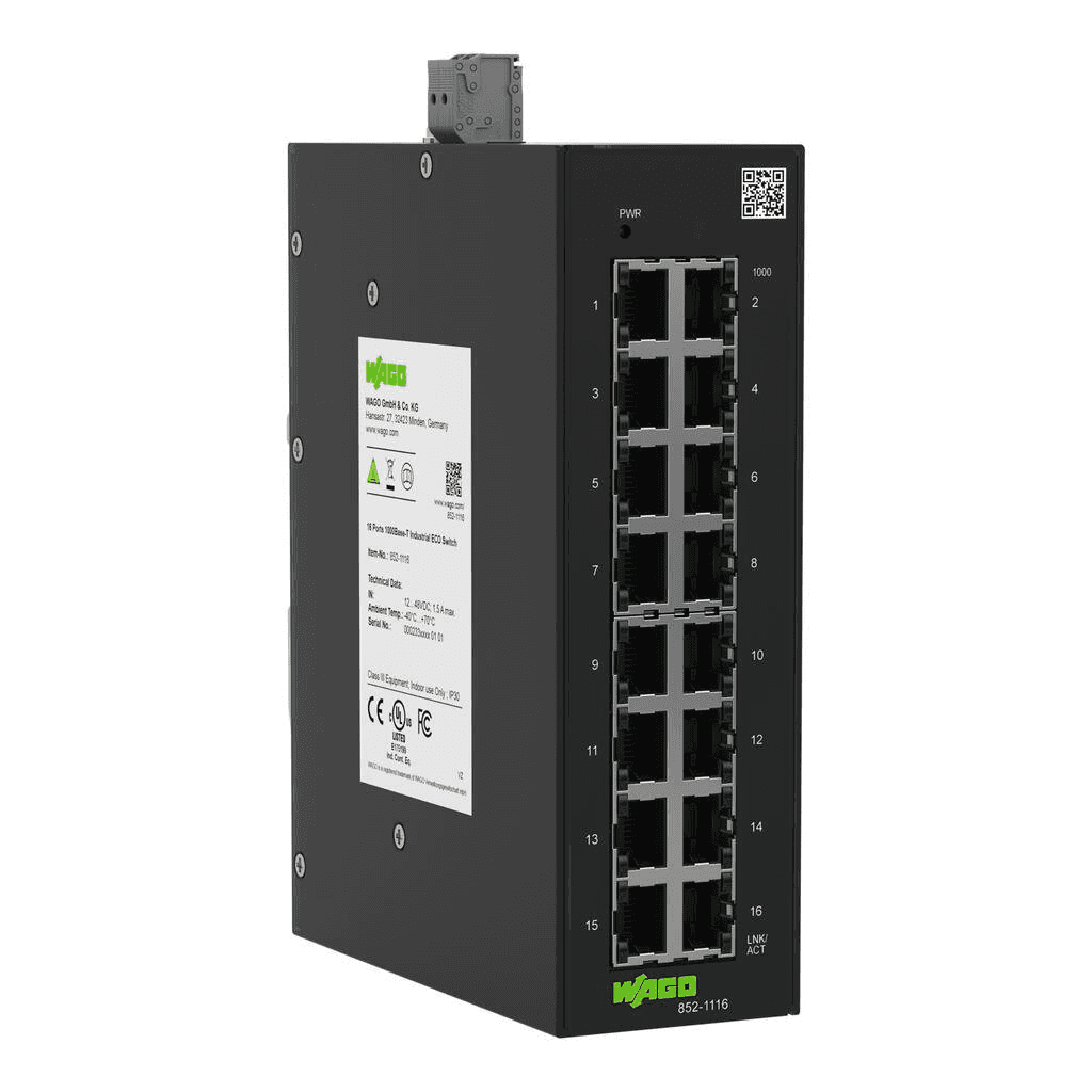 Industriell ECO-switch med 16 portar med referens 852-1116 från WAGO