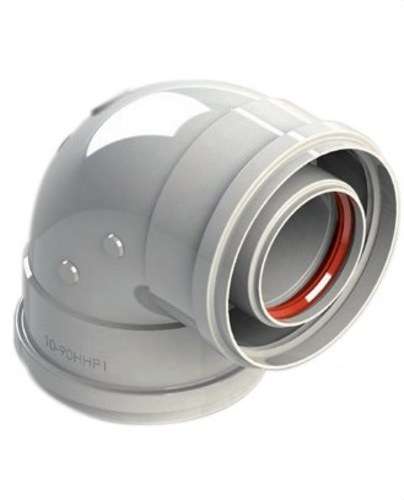 Skorstensböj diameter 60/100mm 90º hona-hona vit aluminium med referens 610-90HHP1 från FIG
