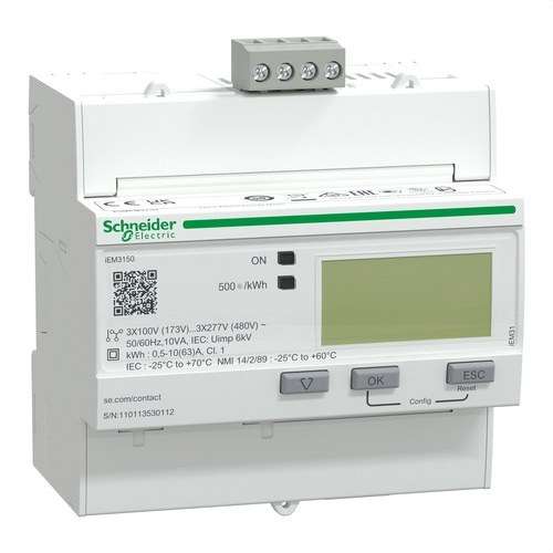 Trefas energimätare iem3150 63 A klass 1 modbus med referens A9MEM3150 från SCHNEIDER ELECTRIC