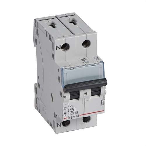 Magnetotermisk brytare TX3 P+N 20A Kurva C Kurva C 6kA med referens 403587 från LEGRAND