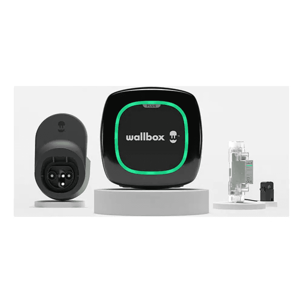 Kit för laddning av elbil enfas 7,4 kW + energimätare + Dock-kabel + 5 meter slang Typ 2 Wallbox Pulsar Max med referens K1PLP4-0-2-2-9-002 från WALLBOX