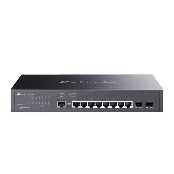 Omada L2+ switch med 8 portar till Gigabit och 2 SFP med referens TL-SG3210 från TP-LINK