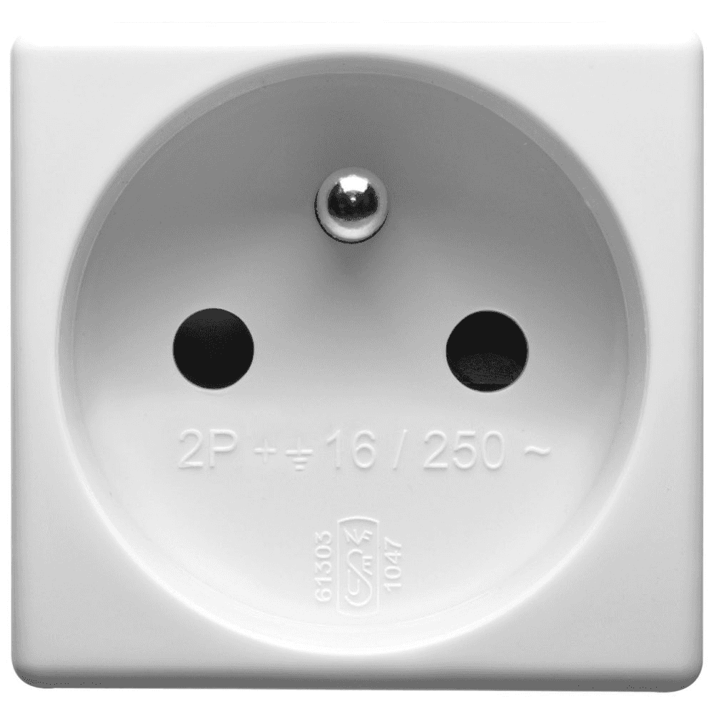 Schuko vägguttag 2P+T fransk standard Gewiss System vit med referens GW20207 från GEWISS