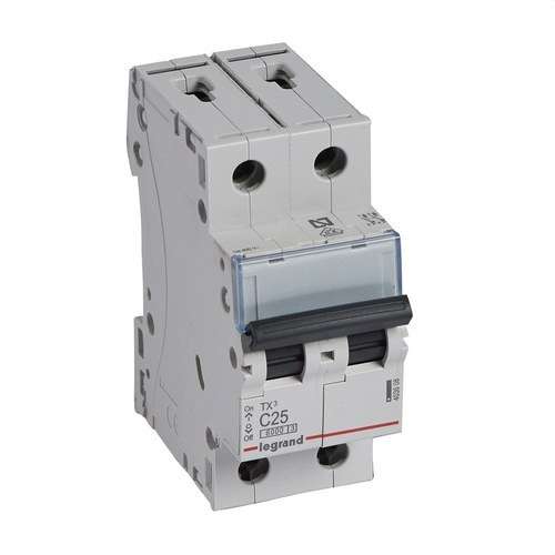 Magnetotermisk TX3 2P 25A Kurva C Kurva C 6kA med referens 403608 från LEGRAND