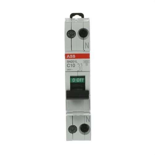 Magnetotermisk SN201L-C10 1P+N 10A Kurva C 4,5kA med referens 2CSS245101R0104 från ABB