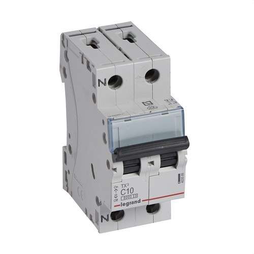 Magnetotermisk TX3 P+N 10A Kurva C Kurva C 6kA med referens 403585 från LEGRAND
