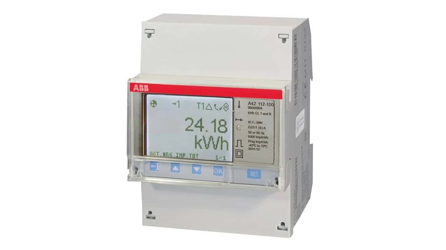 ABB enfasräknare A42 112-100 indirekt mätning Modbus RS485 med referens 2CMA170510R1000 från ABB