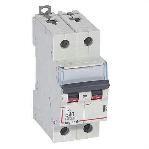 DX3 Automatsäkring 2P 40A Kurva B 6/10kA med referens 407513 från LEGRAND