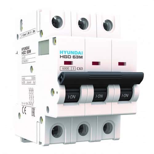MCB STD 2P 6kA 25A Type C with reference HGD63-M2P025C from the brand HYUNDAI