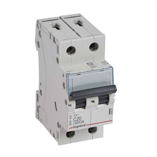 Magnetbrytare TX3 2P 20A Kurva C Kurva C 6kA med referens 403607 från LEGRAND