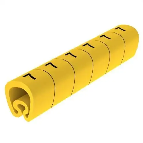 Förskurna gula markörer Ø18 PVC plastbelagda med referens 1813-7 från UNEX