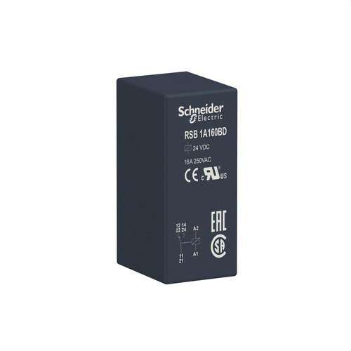 Plug-in relä 1 NO/NC 16A 24V DC med referens RSB1A160BD från SCHNEIDER ELECTRIC