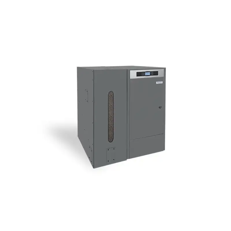 Pelletpanna Domusa BIOCLASS IC 18 + DR med 142 kg tank med referens TBIO000137 från DOMUSA