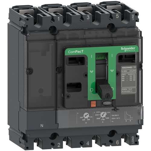 Automatisk brytare ComPacT NSX250N 50kA AC 4P4R 160A TMD med referens C25N4TM160 från SCHNEIDER ELECTRIC