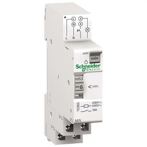 Automatisk tidsbrytare Acti9 MIN 1 modul 1 kanal 1 till 7 minuter med referens 15363 från SCHNEIDER ELECTRIC