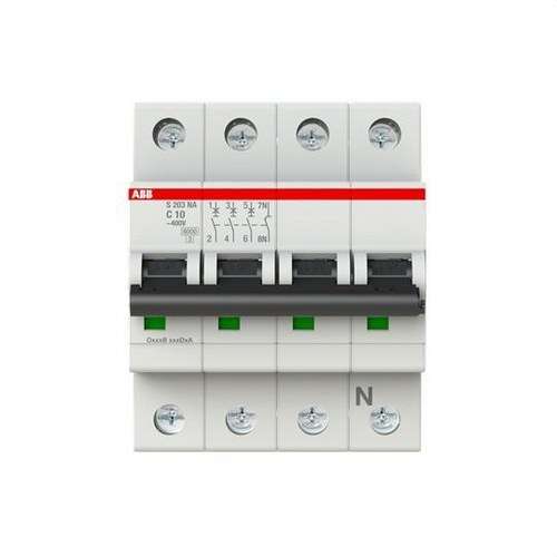 Magnetbrytare S203-C10NA 3P+N 10A Kurva C 10kA med referens 2CDS253103R0104 från ABB