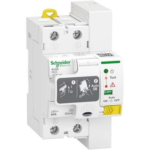 Självåterställande jordfelsbrytare Acti9 RED 2P 40A 30 mA Typ A med referens A9CR1240 från SCHNEIDER ELECTRIC