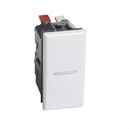Belysbar axial strömbrytare 1 modul vit Axolute med referens HD4001AN från BTICINO