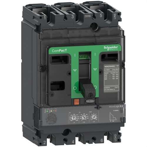 Automatisk brytare ComPacT NSX160N 50kA AC 3P3R 160A Micrologic 2.2 med referens C16N32D160 från SCHNEIDER ELECTRIC