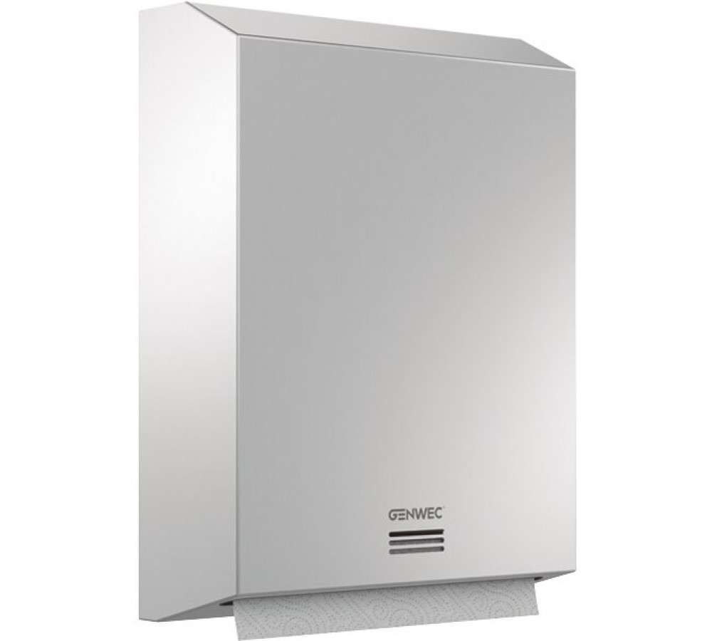 Stor handdukspappersdispenser rostfritt stål 304 satin med referens GW03 05 04 01 från GENWEC