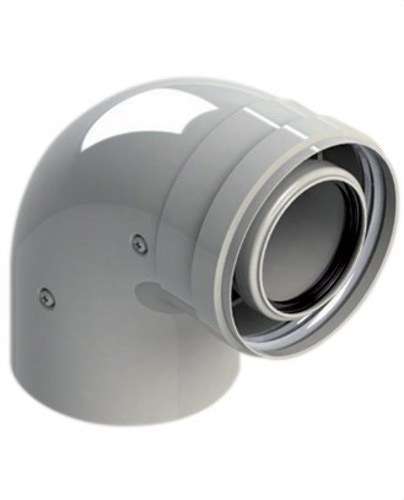 Skorstensböj diameter 60/100 A 90º hane-hona PP/Lackerat stål med referens 610-90MHP15 från FIG