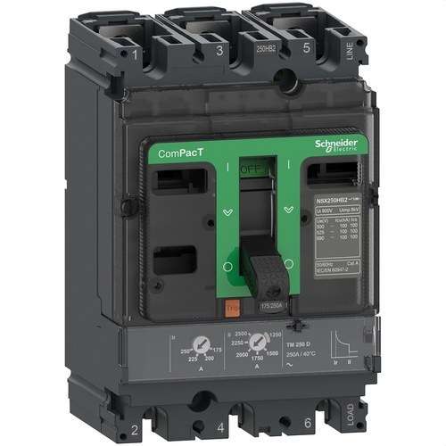 Automatisk strömbrytare ComPacT NSX160N 50kA AC 3P3R 160A TMD med referens C16N3TM160 från SCHNEIDER ELECTRIC