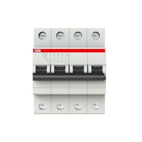 Automatbrytare SH204-C20 4P 20A Kurva C Kurva C 6kA med referens 2CDS214001R0204 från ABB