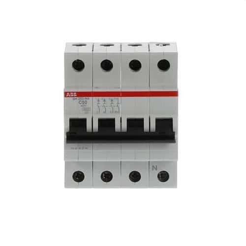 Magnetotermisk SH203-C50NA 3P+N 50A Kurva C Kurva C 6kA med referens 2CDS213103R0504 från ABB