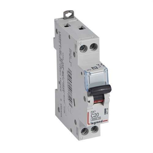 Magnetotermisk DX3 1P+N 20A Kurva C 6/10kA med referens 407729 från LEGRAND