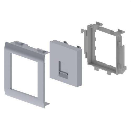 Platt platta 1 RJ45 aluminiumfärg 65mm U24X med referens 93749-03 från UNEX