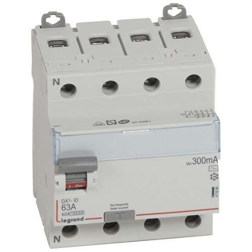 DX3 Differentiellbrytare 4P 63A 300mA Klass AC med referens 411666 från LEGRAND