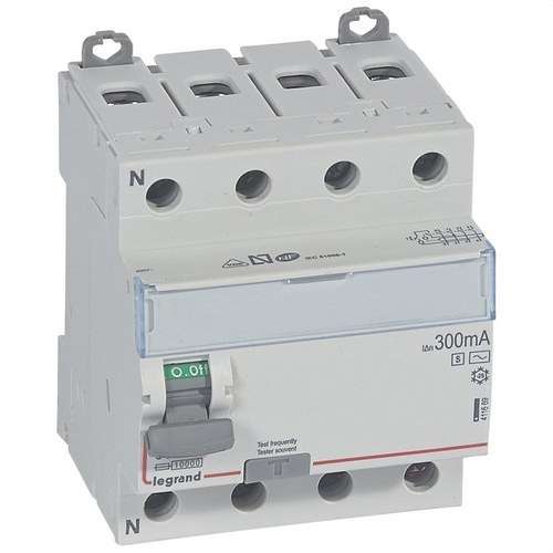 Legrand DX³ Jordfelsbrytare 4P 400V 63A Typ AC 300mA 4 moduler med referens 411669 från LEGRAND