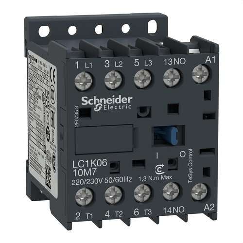 Minikontaktor 6A 3P 220V AC 50-60HZ med referens LC1K0610M7 från SCHNEIDER ELECTRIC