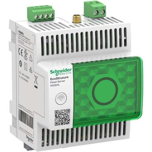 EcoStruxure Panel Server Advanced datalogger, trådlös hubb och Modbus-gateway vid 24V DC med referens PAS800L från SCHNEIDER ELECTRIC