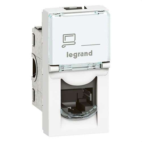 RJ45-uttag Legrand Mosaic Cat 6 UTP 1 modul 8 kontakter LCS2 vit med referens 076561 från LEGRAND