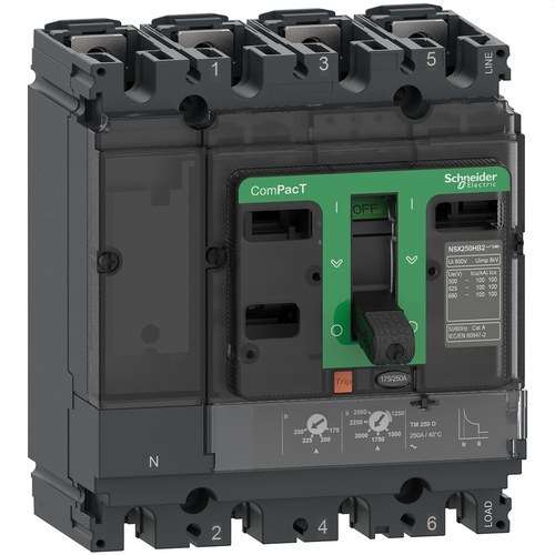 Automatisk strömbrytare ComPacT NSX250N 50kA AC 4P4R 250A TMD med referens C25N4TM250 från SCHNEIDER ELECTRIC
