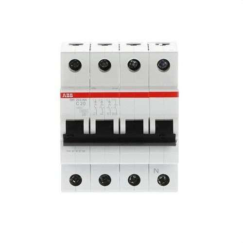 Magnetbrytare SH203-C20NA 3P+N 20A Kurva C med referens 2CDS213103R0204 från ABB
