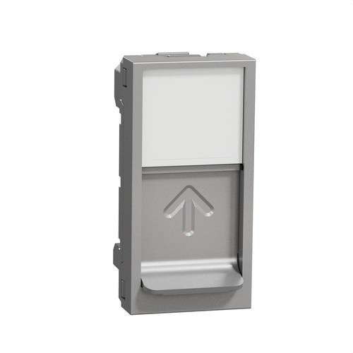 1-moduls RJ45 Keystone-platta aluminium New Unica med referens NU946030 från SCHNEIDER ELECTRIC