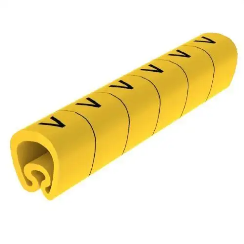 Förskurna gula markörer Ø18 PVC plastbelagda med referens 1813-V från UNEX