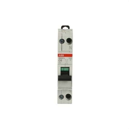 Magnetotermisk SN201L-C6 1P+N 6A Kurva C 4,5kA med referens 2CSS245101R0064 från ABB