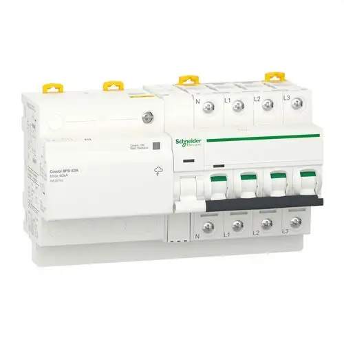 Överspänningsavledare för övergående och permanenta spänningar IGA Acti9 Combi SPU 3P+N 63A med referens A9L20763 från SCHNEIDER ELECTRIC