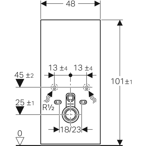 Geberit Monolith sanitetsmodul för vägghängd toalett 101 cm glas med referens 131.021.SI.5 från GEBERIT