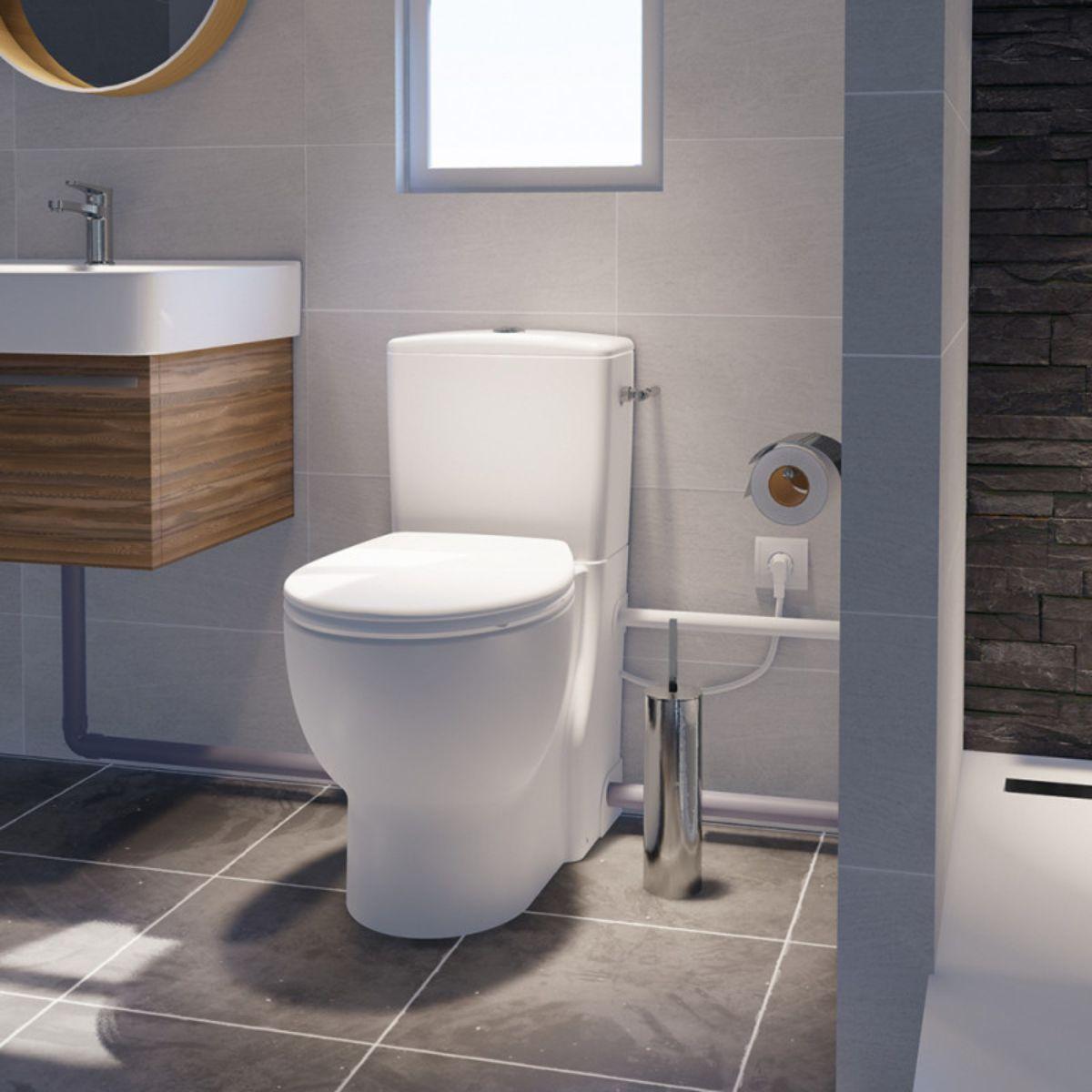 Toalett med kvarn SFA Saniflush med referens SANIFLUSH från SFA SANITRIT