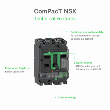 Automatisk brytare ComPacT NSX250F 36kA AC 4P3R 250A TMD med referens C25F6TM250 från SCHNEIDER ELECTRIC