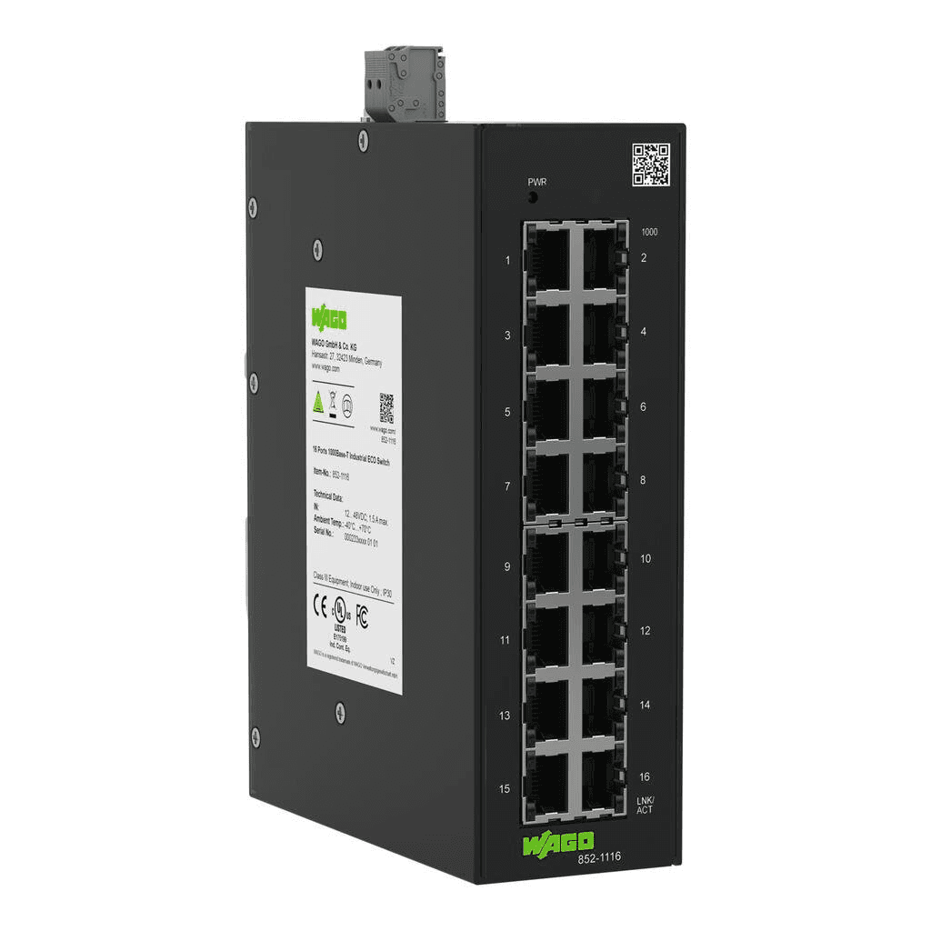 Industriell ECO-switch med 16 portar med referens 852-1116 från WAGO